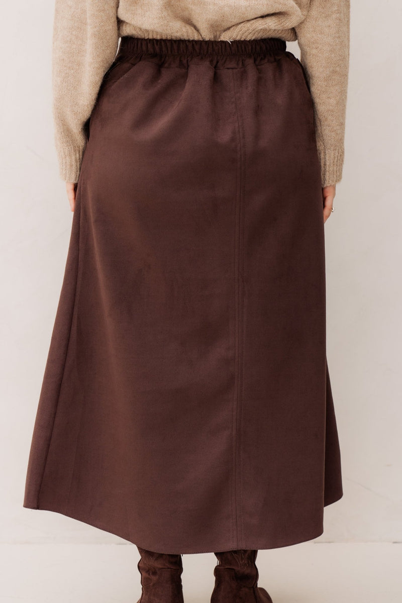 Suedine midi skirt - Bij Keesje - Bij Keesje