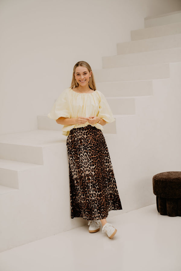Suzanne panterprint rok lang - Bij Keesje - Bij Keesje - Rok