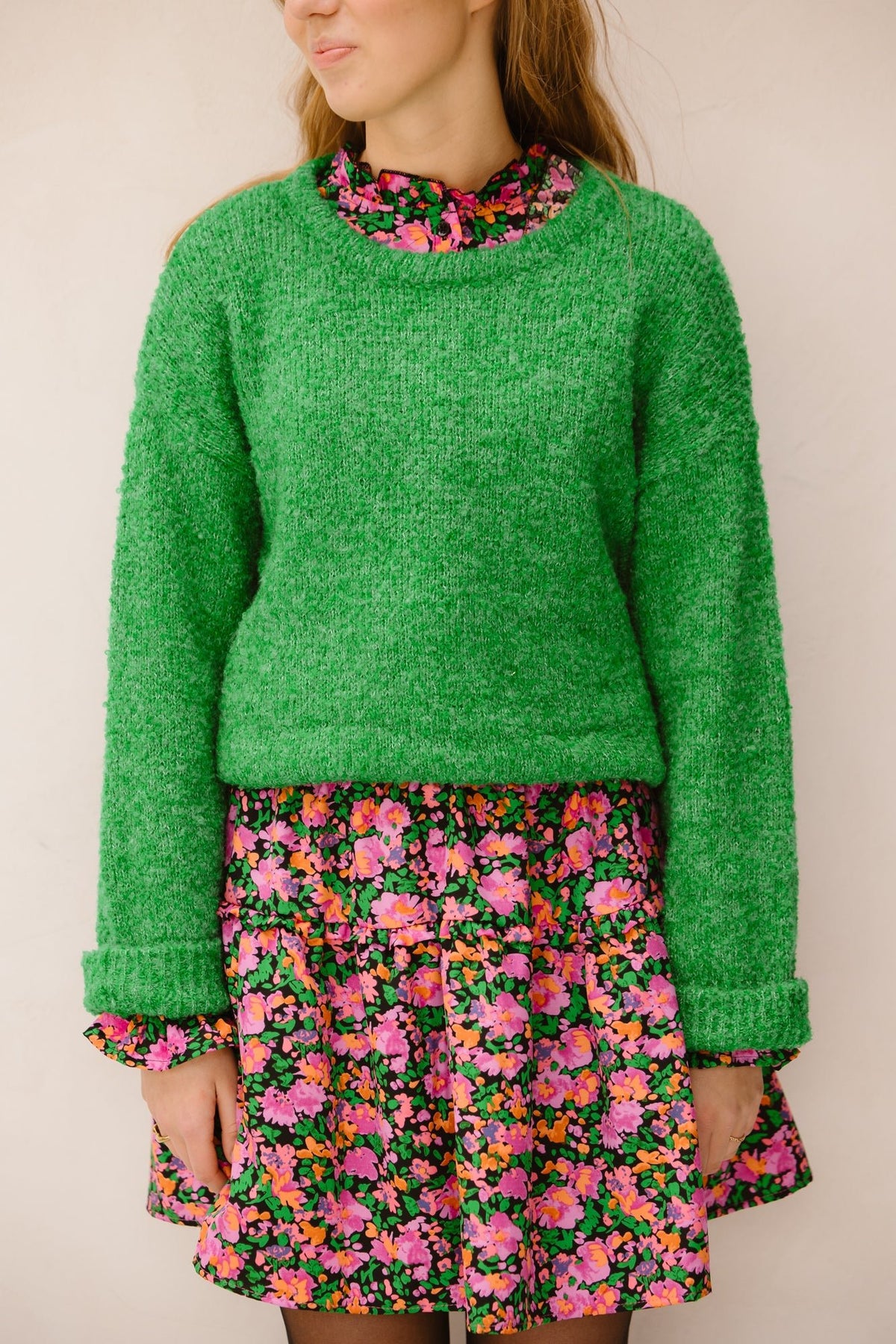 Sweater 89347 green - Bij Keesje - Bij Keesje