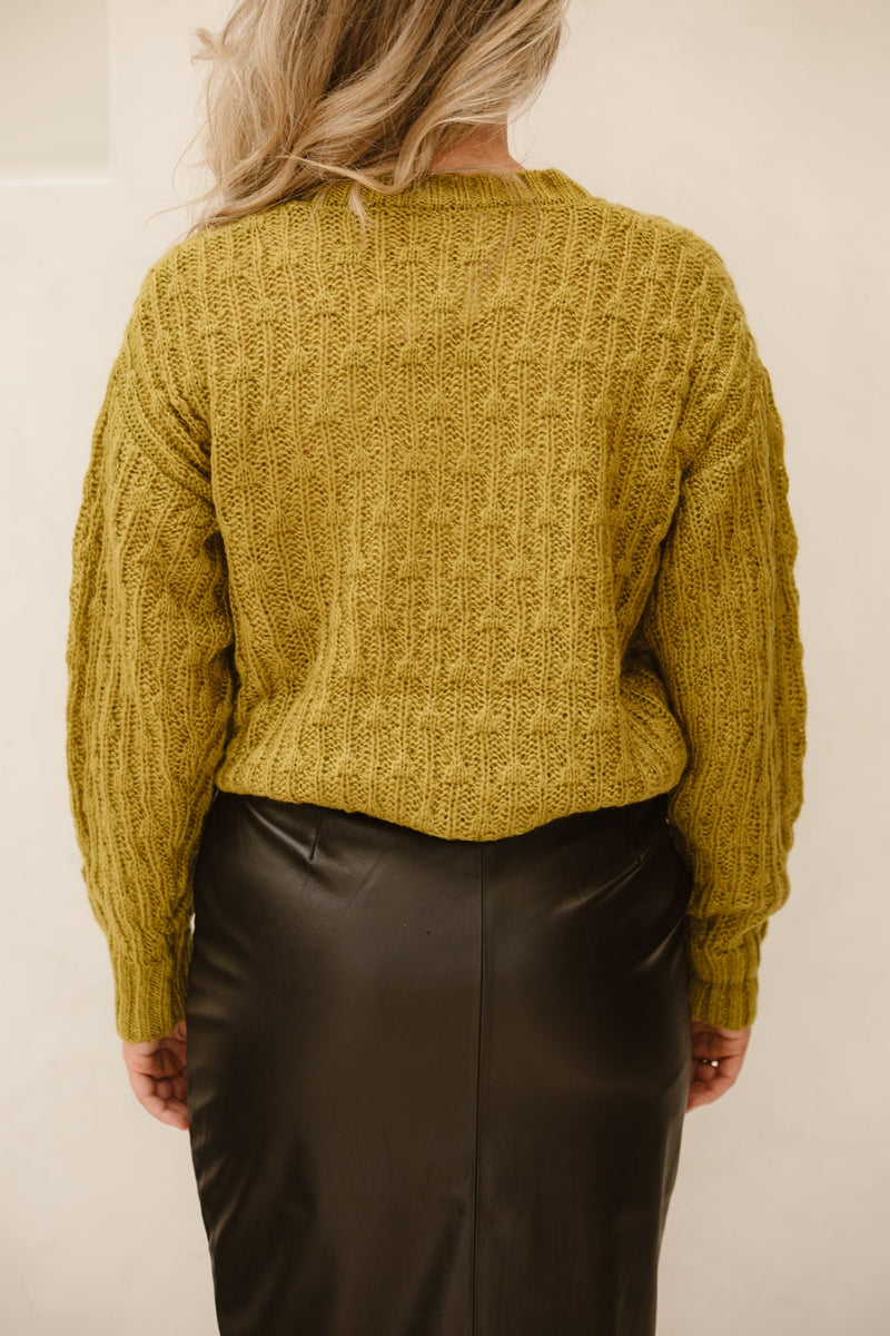 Sweater ajour golden olive F25.02508 - Bij Keesje - Esqualo