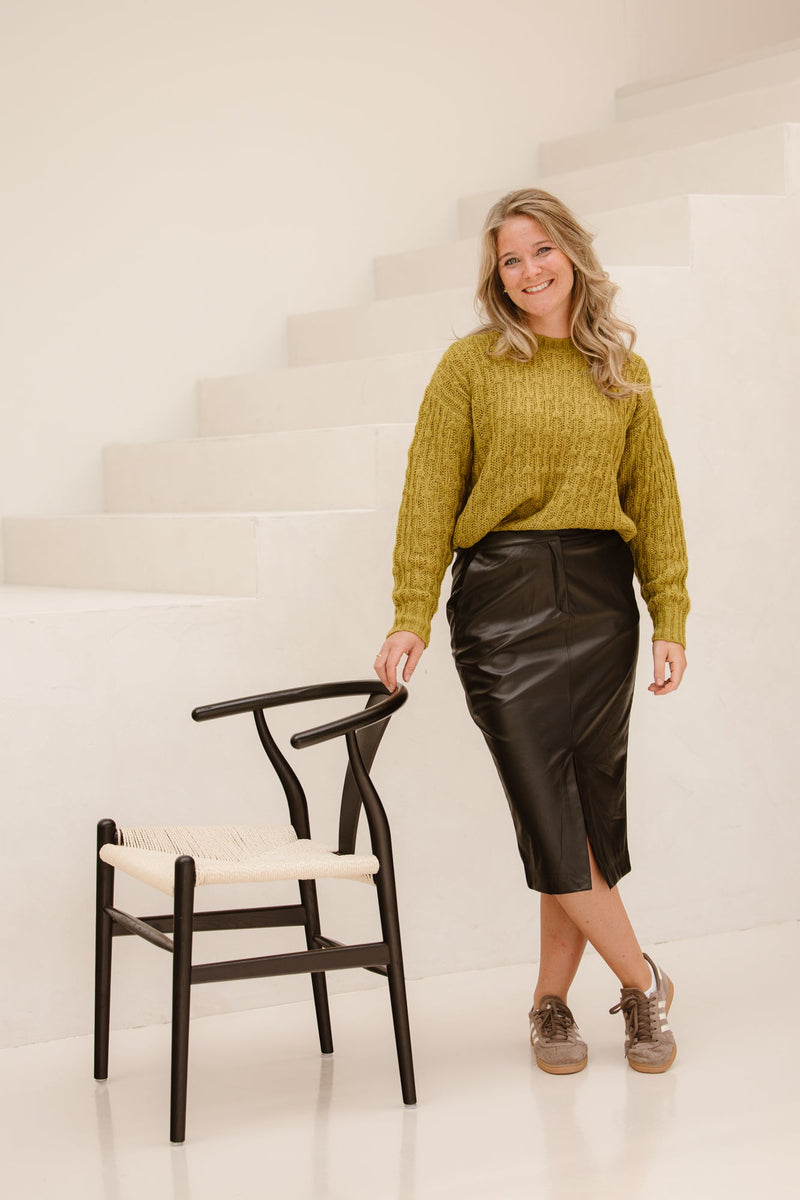 Sweater ajour golden olive F25.02508 - Bij Keesje - Esqualo