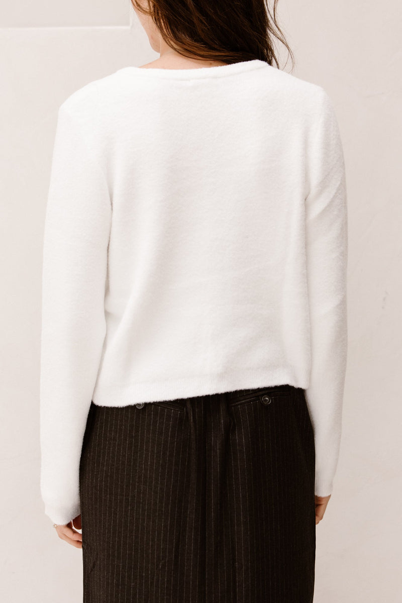 Sweater bow button fake placke off white 719 - Bij Keesje - Esqualo