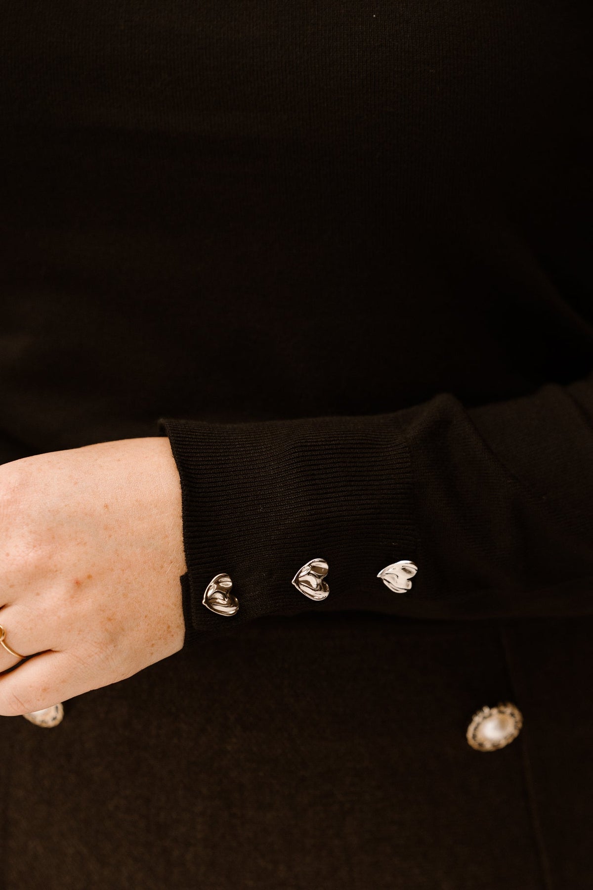 Sweater col buttoned cuff basi black 709 - Bij Keesje - Esqualo