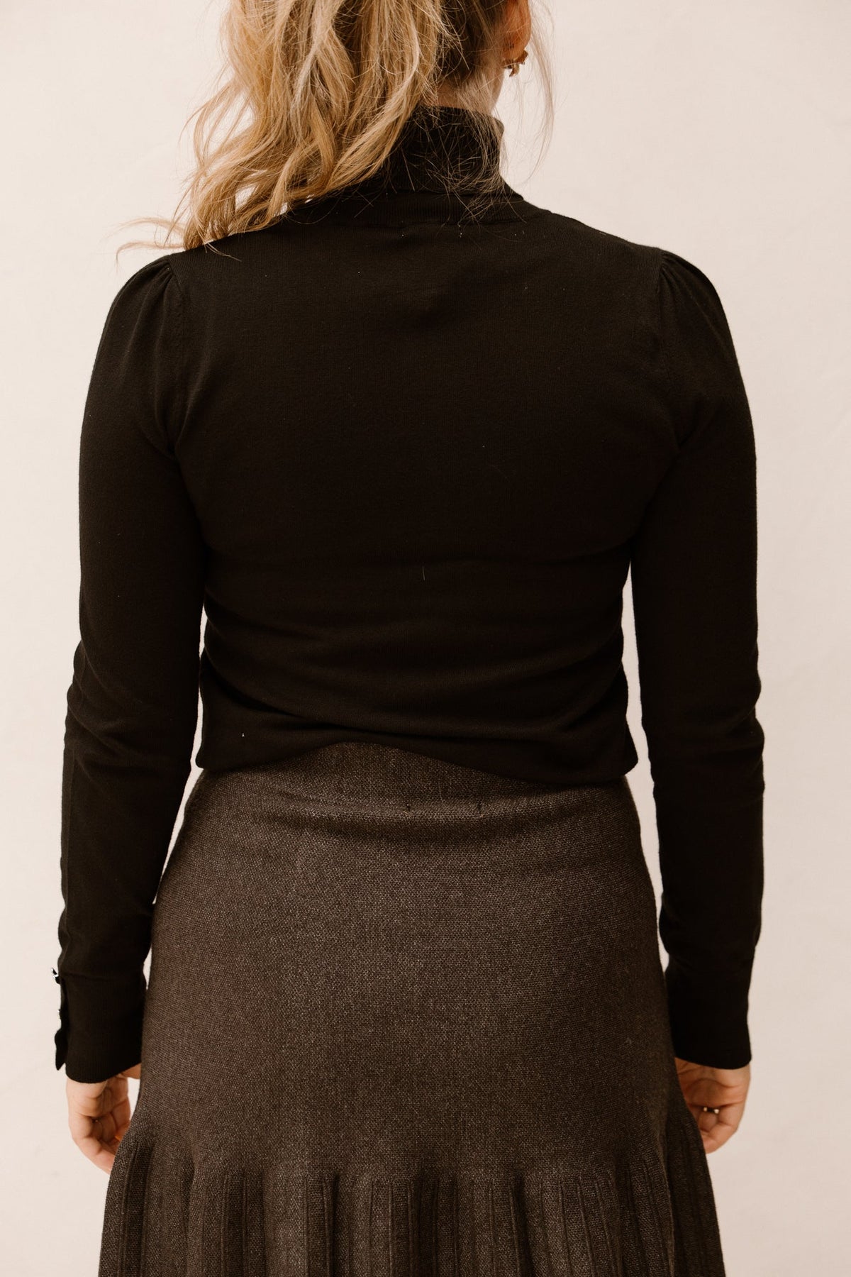 Sweater col buttoned cuff basi black 709 - Bij Keesje - Esqualo