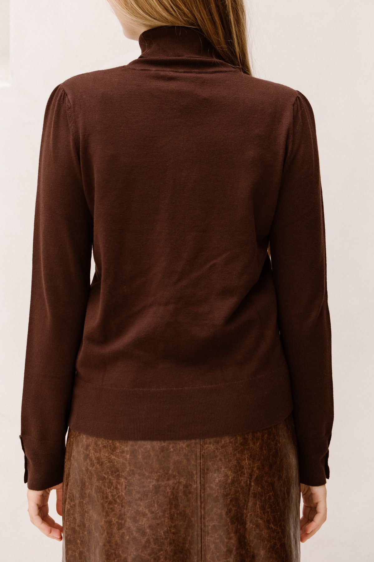Sweater col buttoned cuff basi choco 709 - Bij Keesje - Esqualo