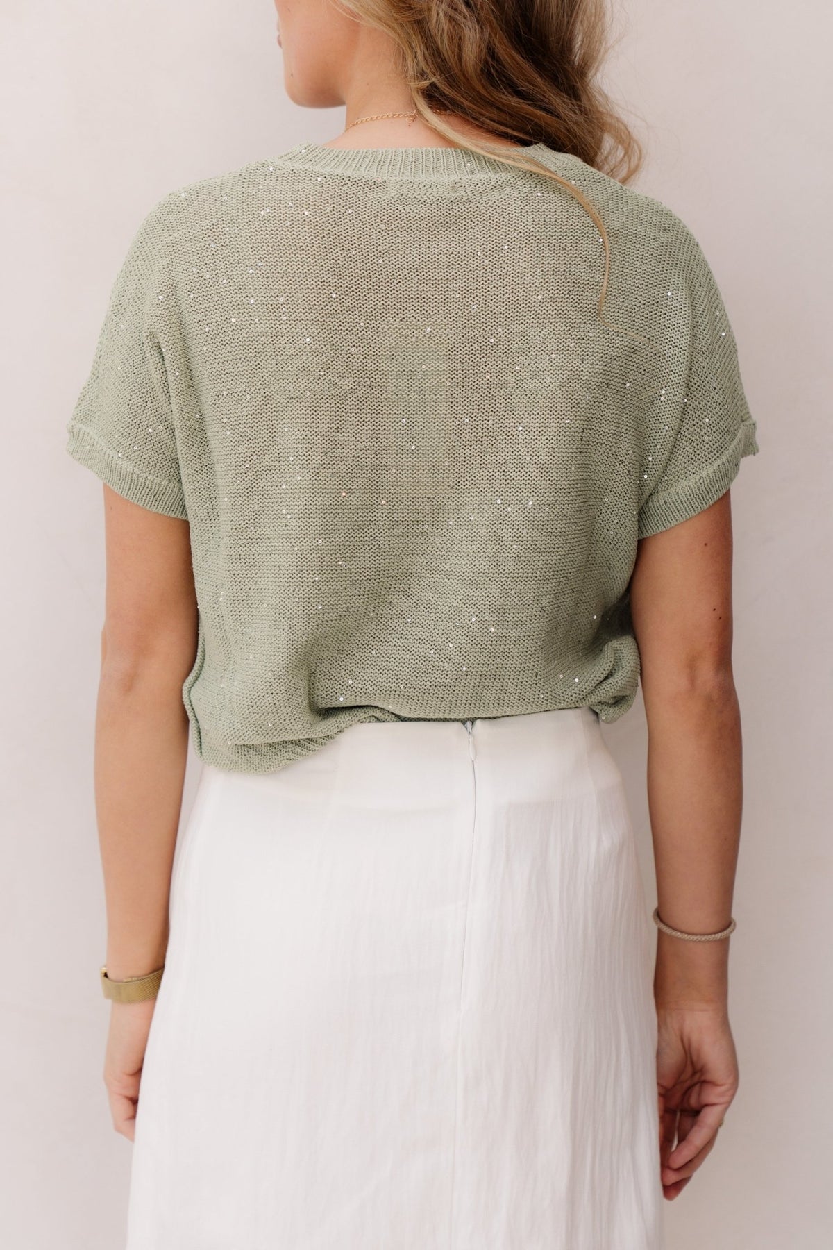 Sweater embroiery flower soft green 02220 - Bij Keesje - Esqualo - sweater