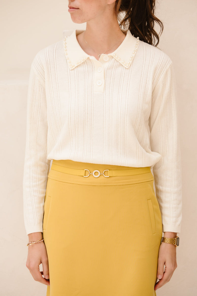 Sweater oversized wool/cashmere Off White F25.27512 - Bij Keesje - Esqualo