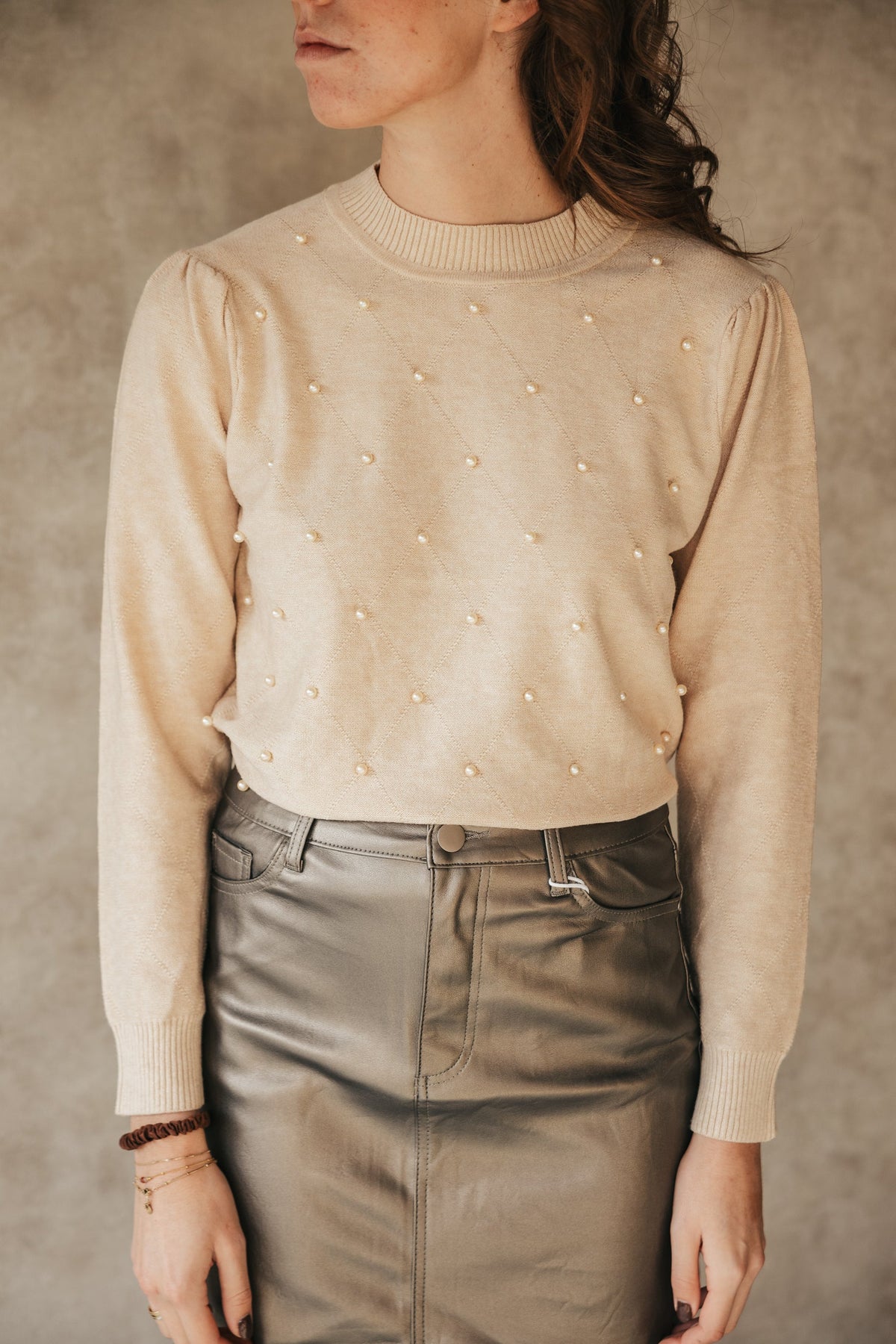 Sweater pearl beige - Bij Keesje