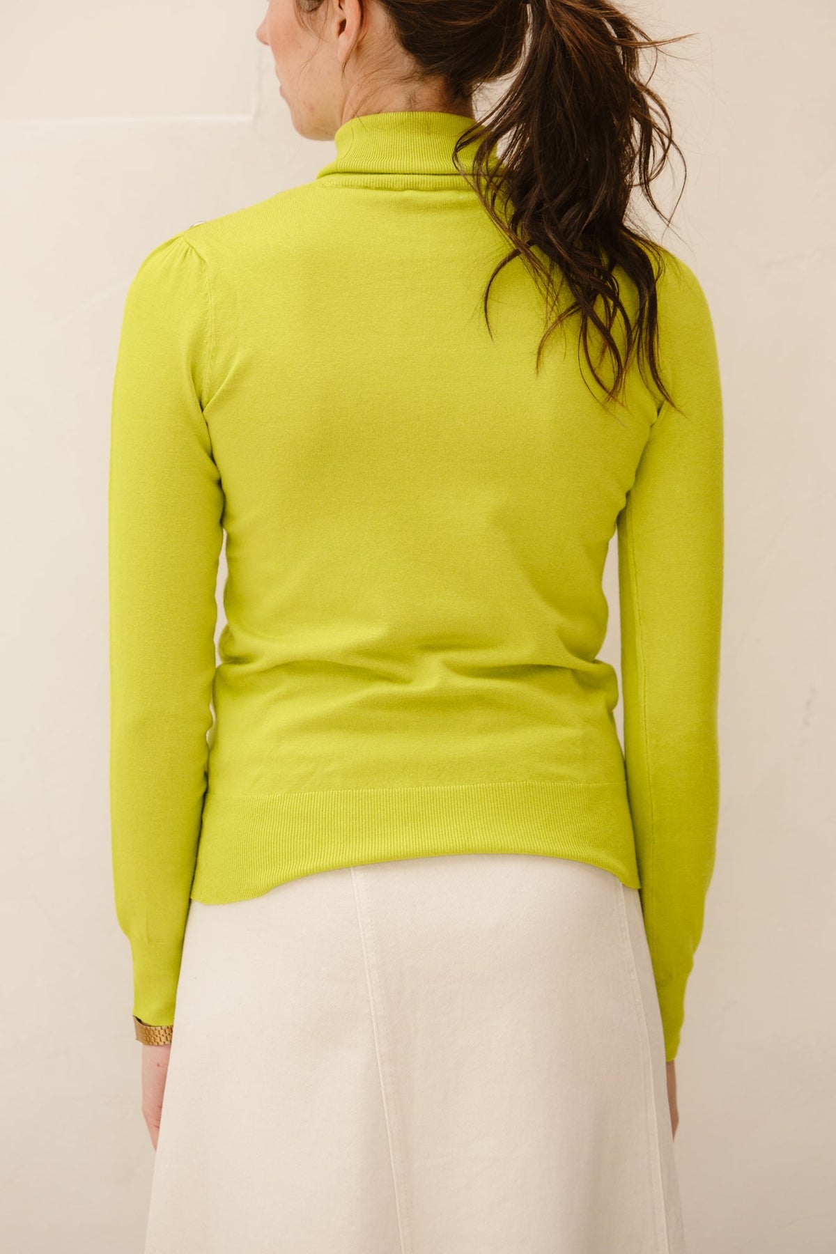 Sweater shlder button col basic city lime F25.07535 - Bij Keesje - Esqualo