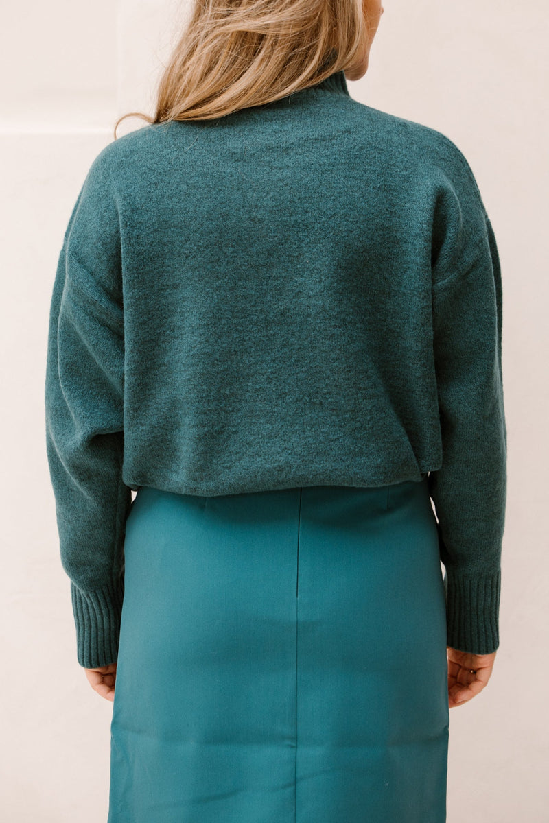 Sweater shoulder buttons teal 722 - Bij Keesje - Esqualo