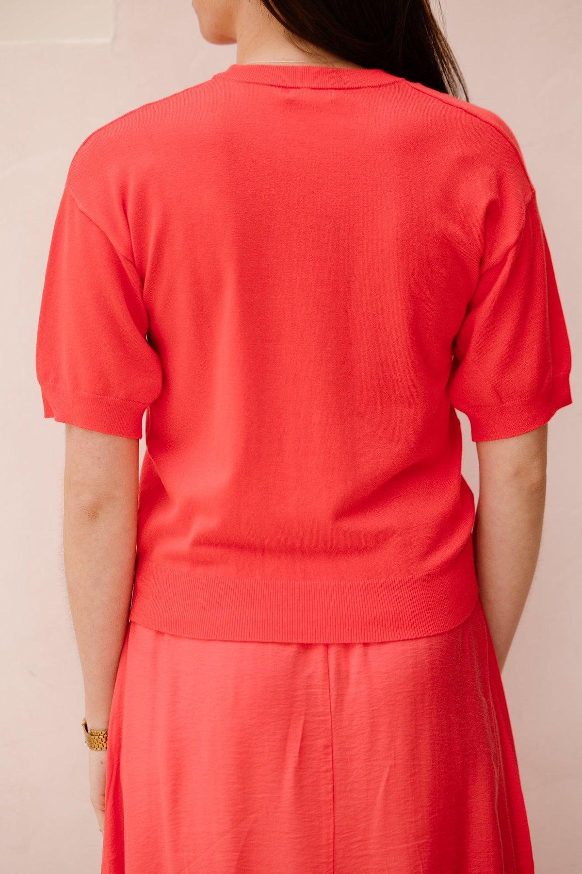 Sweater s/slve twist basic knit Chili Red 07002 - Bij Keesje - Esqualo - sweater