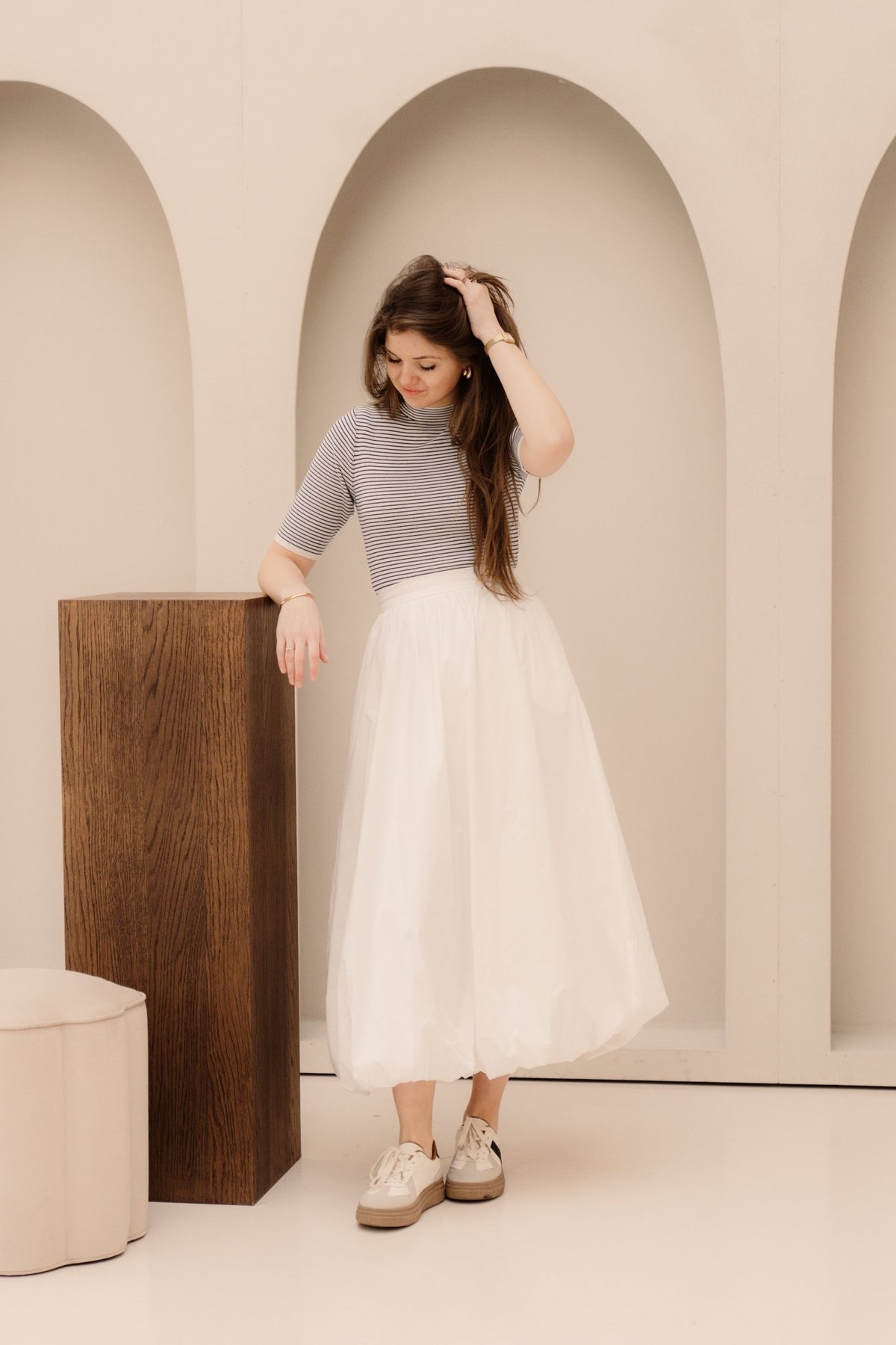 Sweater Striped Off White/Navy 02006 - Bij Keesje - Esqualo - Top