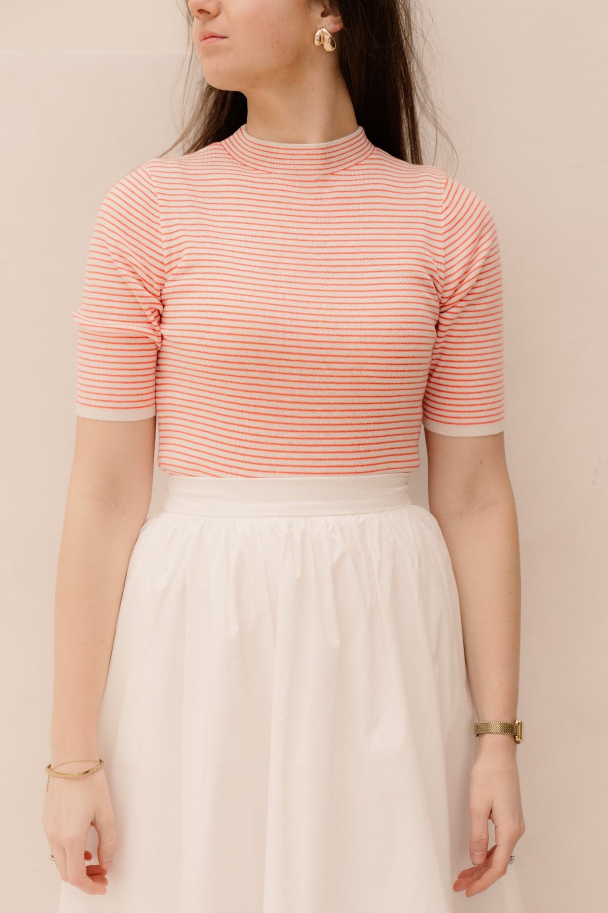 Sweater Striped Off White/Red 02006 - Bij Keesje - Esqualo - Top
