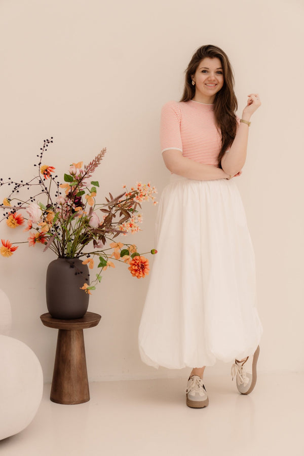 Sweater Striped Off White/Red 02006 - Bij Keesje - Esqualo - Top