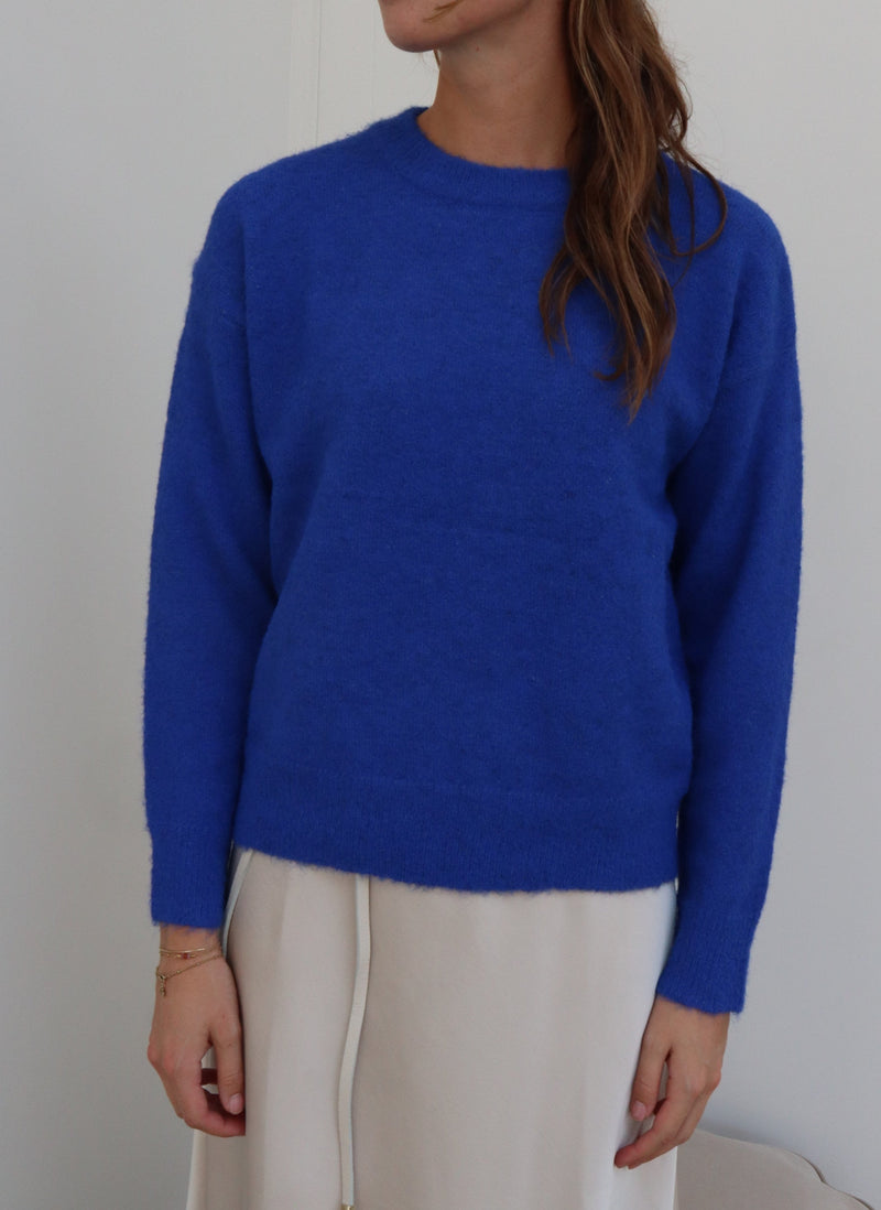 Sweater uni kobalt - Bij Keesje