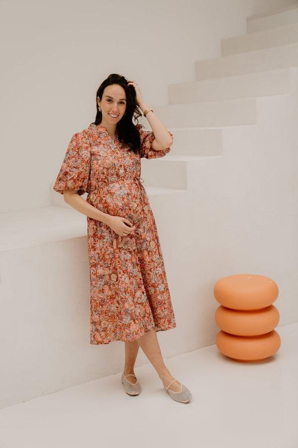 Sylvie jurk doorknoop paisley - Bij Keesje - Bij Keesje - Jurk