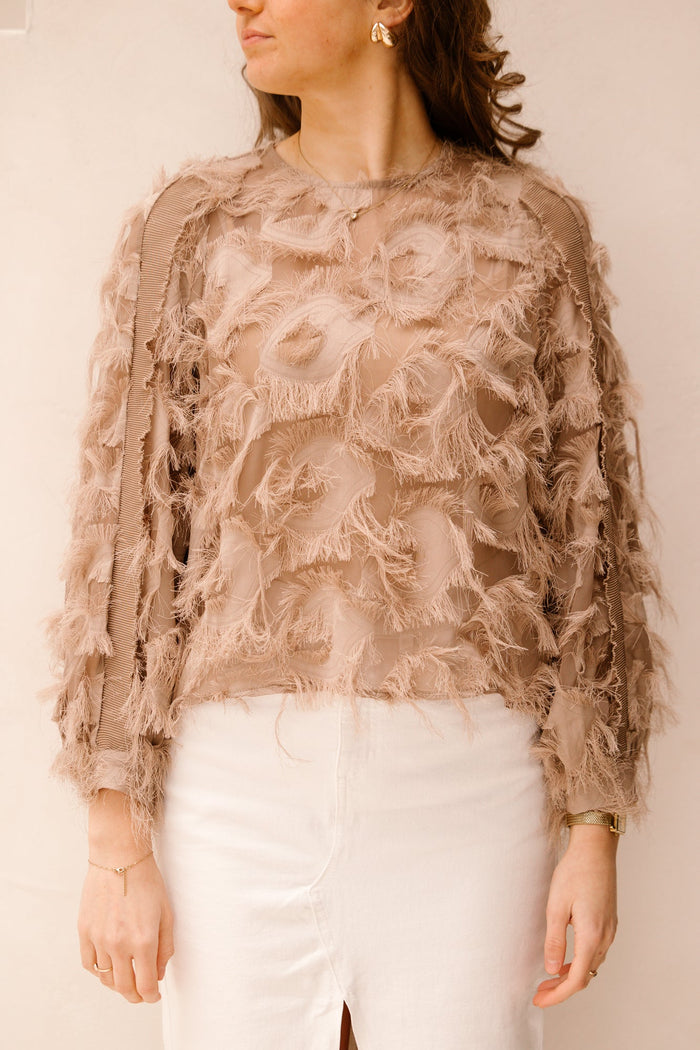 SyraCC Structure Blouse Walnut - Bij Keesje - Co'couture - Blouse
