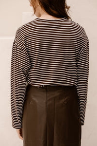 T-shirt striped brown/white - Bij Keesje - Bij Keesje - Top