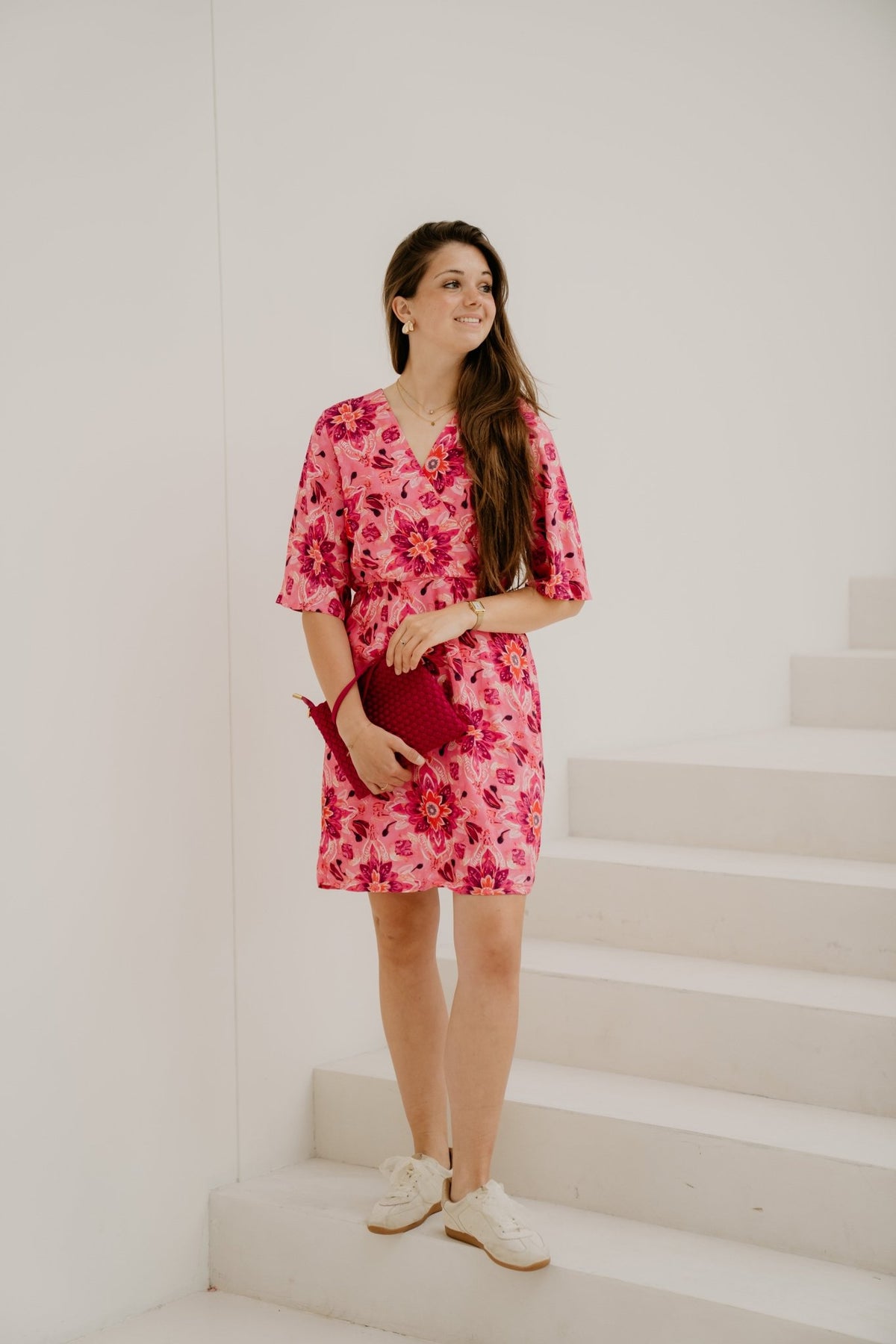 Taira Dress Print Magenta - Bij Keesje - Bij Keesje - Jurk