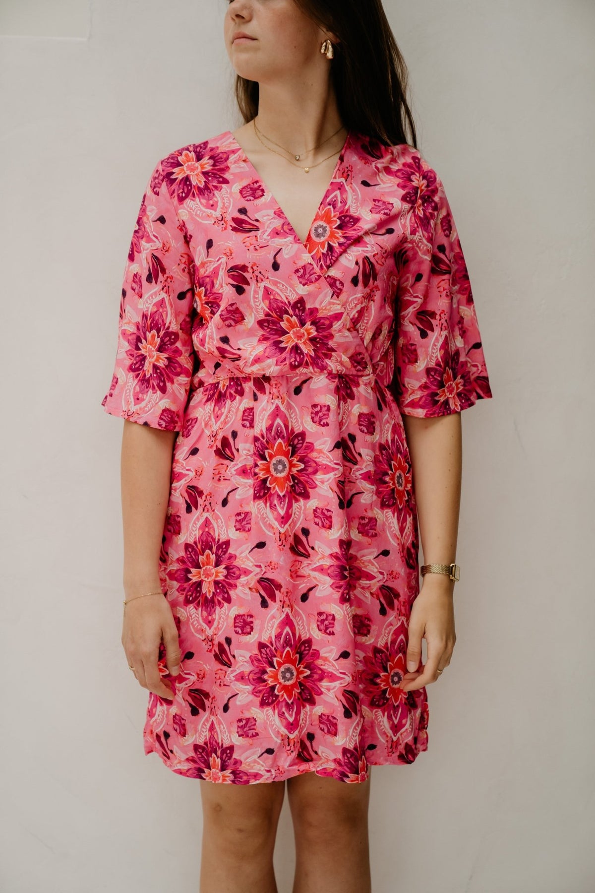 Taira Dress Print Magenta - Bij Keesje - Bij Keesje - Jurk