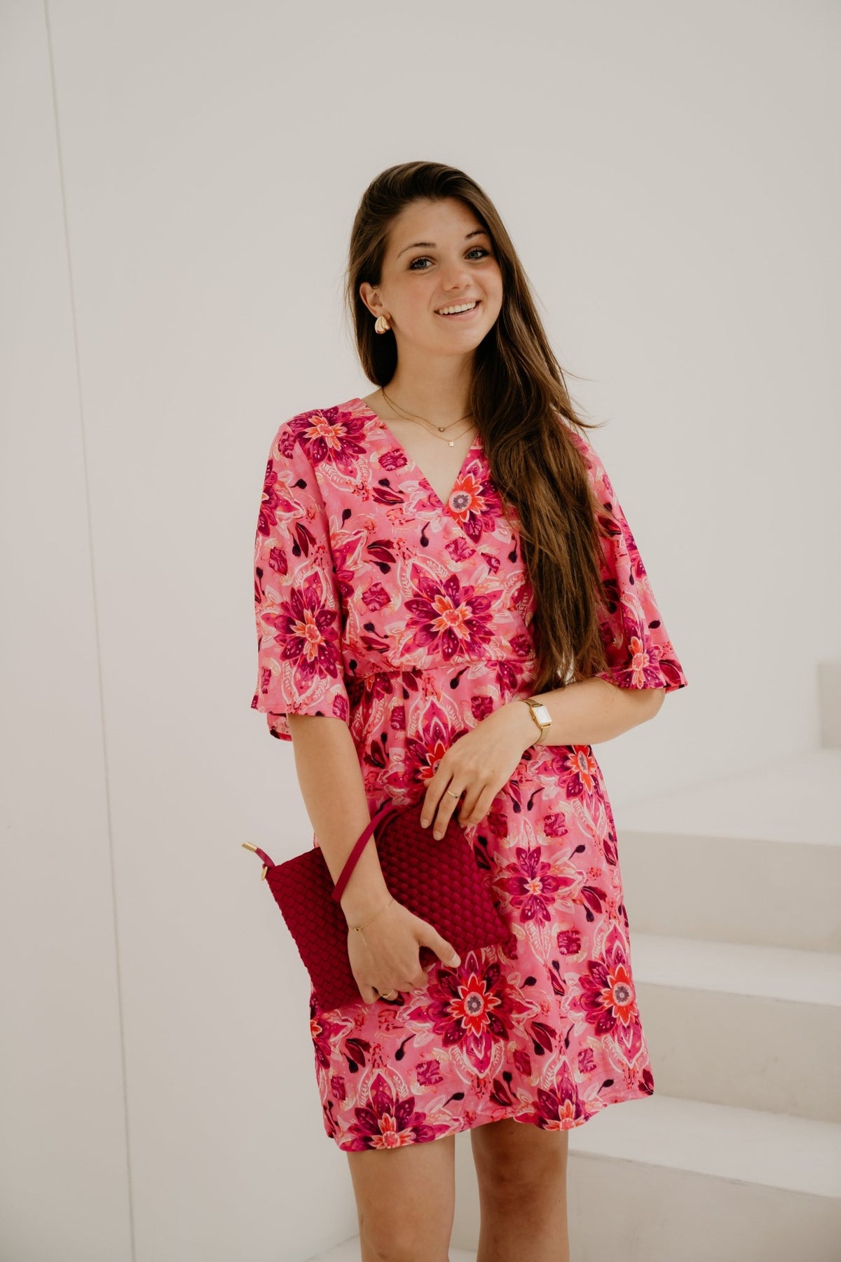 Taira Dress Print Magenta - Bij Keesje - Bij Keesje - Jurk