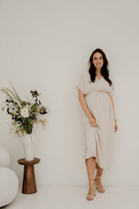 Tala Midi Dress Beige - Bij Keesje - Bij Keesje - Jurk