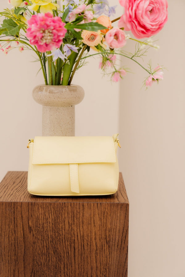 Tas Amanda leer Butter Yellow - Bij Keesje - Bij Keesje - tas