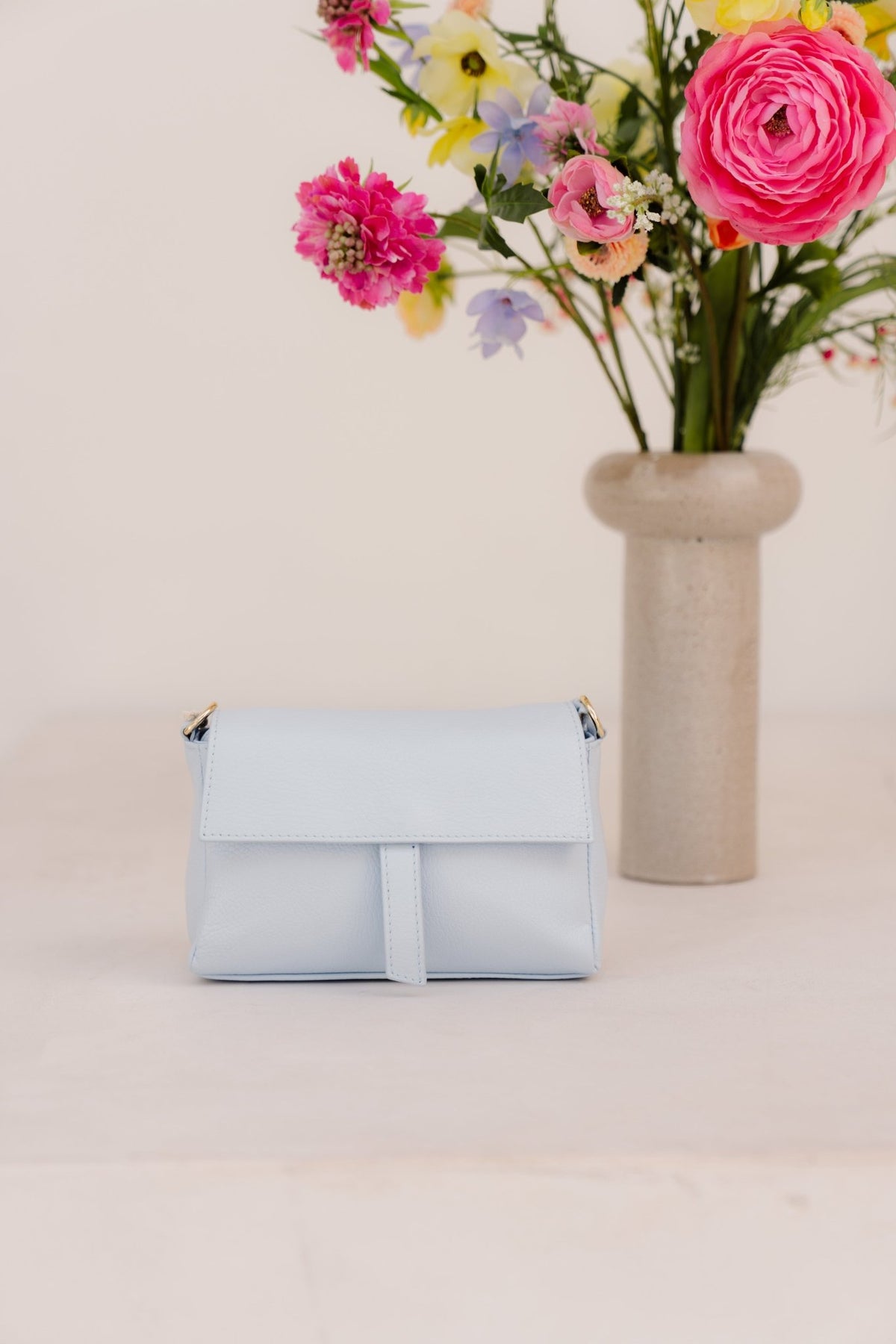 Tas Amanda leer Celeste Blue - Bij Keesje - Bij Keesje - tas