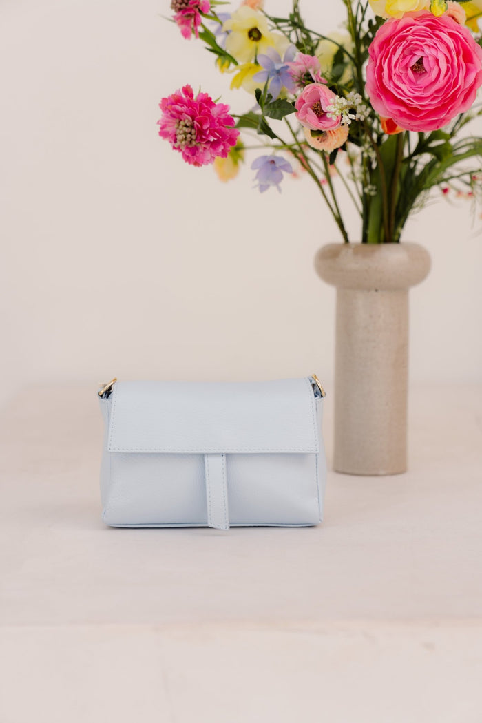 Tas Amanda leer Celeste Blue - Bij Keesje - Bij Keesje - tas