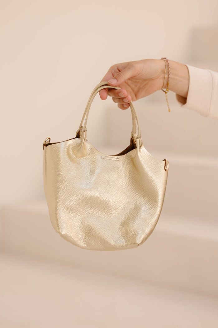 Tas Baby Lou leer goud - Bij Keesje - Bij Keesje