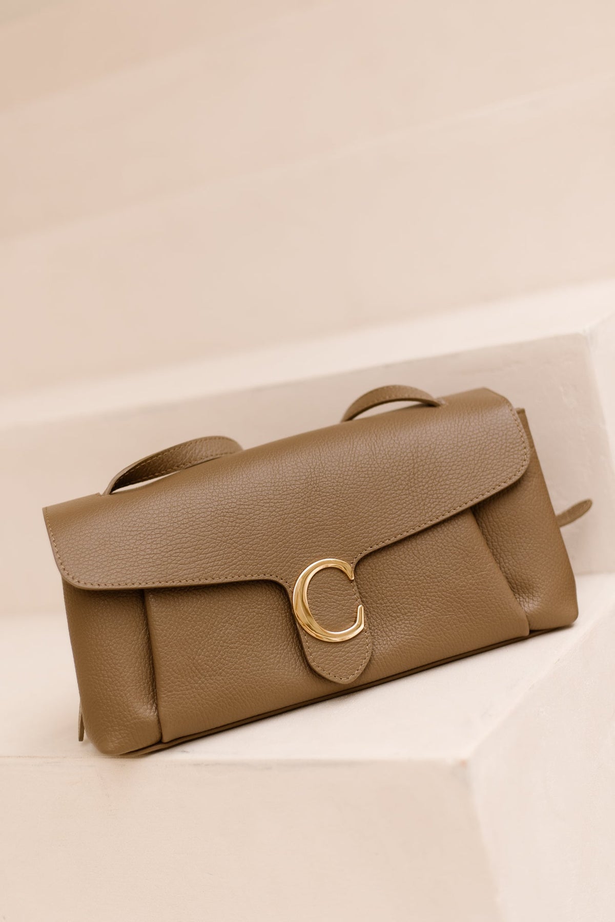 Tas Cadiz leer taupe - Bij Keesje - Bij Keesje - Tas