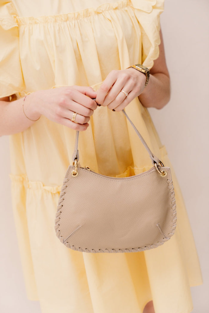 Tas Carma leer taupe - Bij Keesje - Bij Keesje - tas