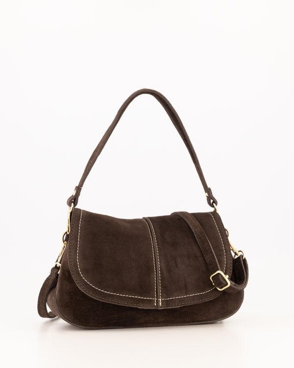 Tas Catania suede donkerbruin - Bij Keesje - Bij Keesje - tas