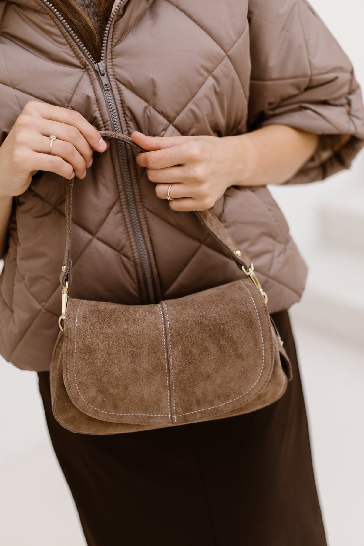 Tas Catania suede taupe - Bij Keesje - Bij Keesje - Tas
