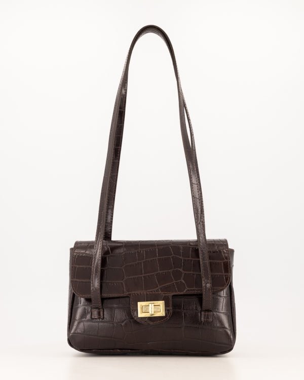 Tas Cocco croco donkerbruin - Bij Keesje - Bij Keesje - Tas