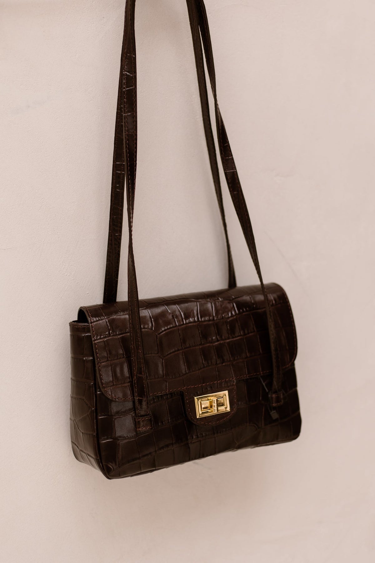 Tas Cocco croco donkerbruin - Bij Keesje - Bij Keesje - Tas