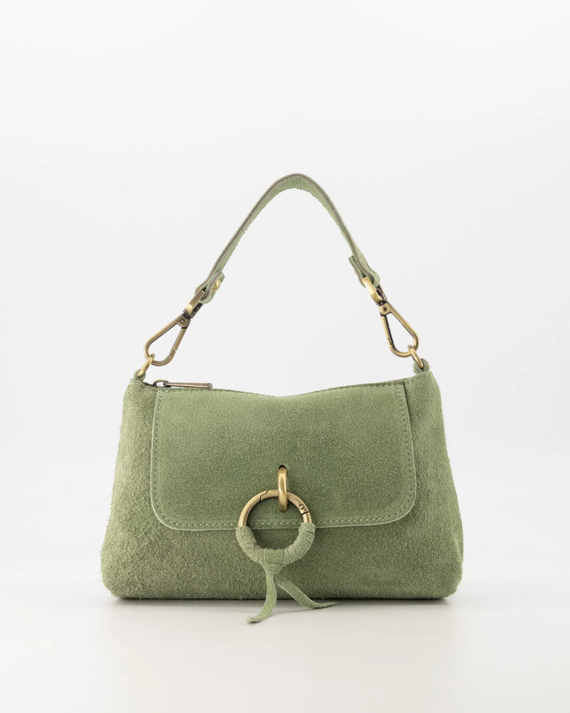 Tas Cosi suede saliegroen - Bij Keesje - Bij Keesje