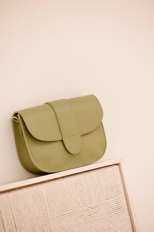 Tas Esdoorn leer moss green - Bij Keesje - Bij Keesje