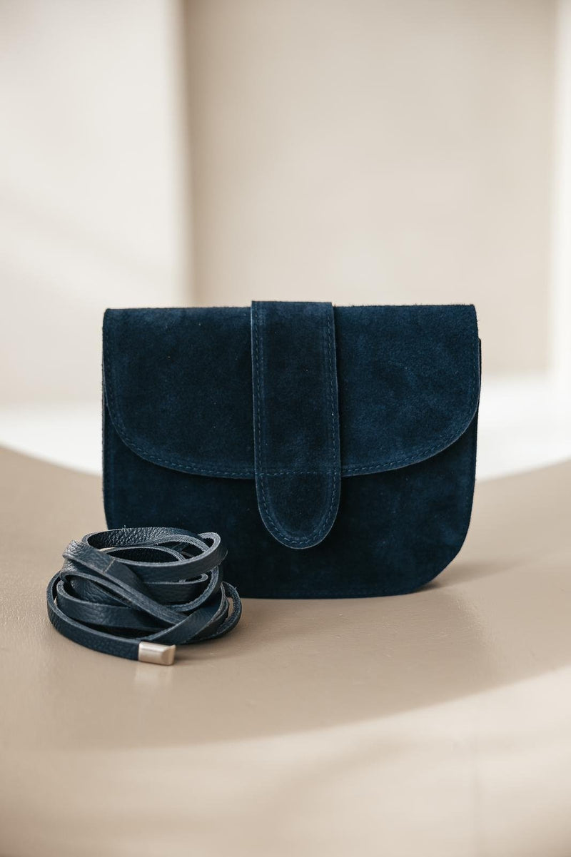 Tas Esdoorn suede donkerblauw - Bij Keesje - Bij Keesje