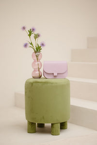 Tas Flora leer lila - Bij Keesje - Bij Keesje