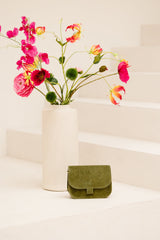 Tas Flora suede groen - Bij Keesje - Bij Keesje