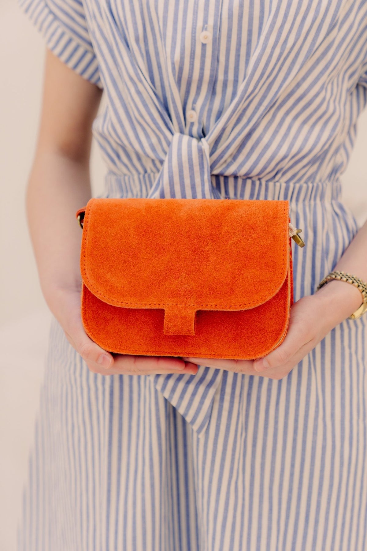 Tas Flora suede oranje - Bij Keesje - Bij Keesje - 