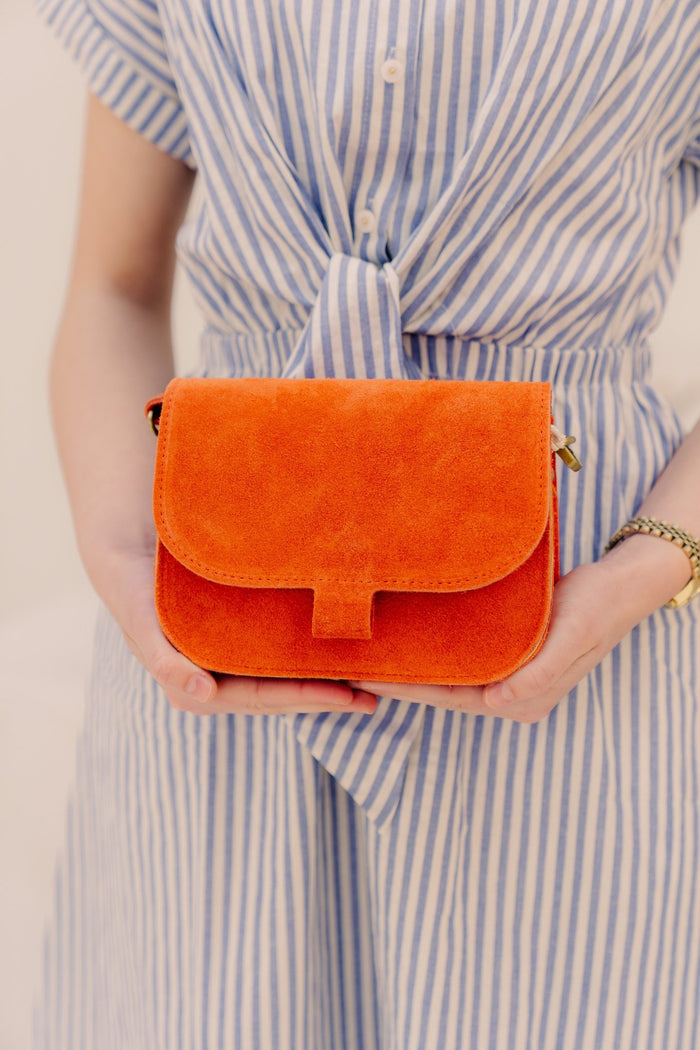 Tas Flora suede oranje - Bij Keesje - Bij Keesje - 