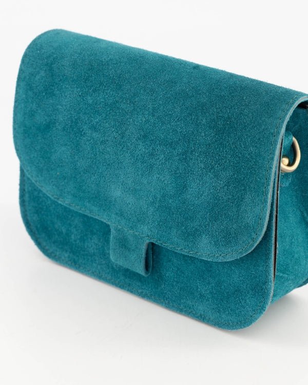 Tas Flora suede petrol - Bij Keesje - Bij Keesje -