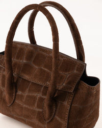 Tas Florence Toscana Croco donkerbruin - Bij Keesje - Bij Keesje - tas