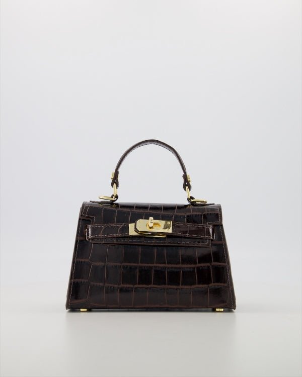 Tas Grace croco donkerbruin - Bij Keesje - Bij Keesje