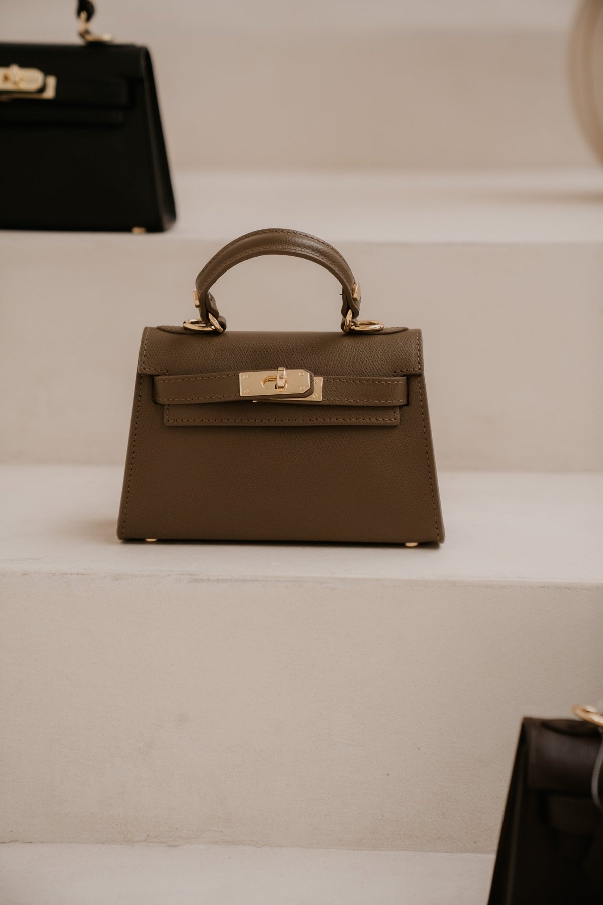 Tas Grace leer taupe - Bij Keesje - Bij Keesje - Tas