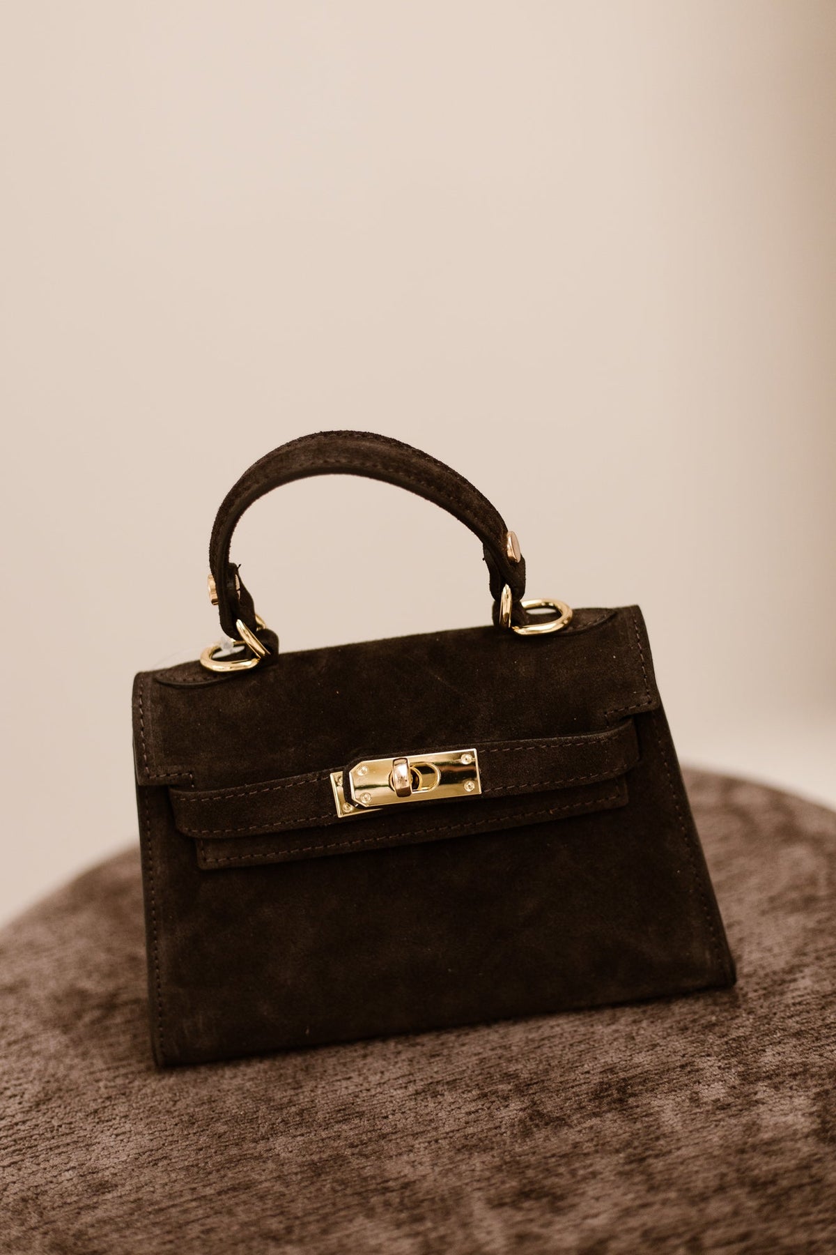 Tas Grace suede donkerbruin - Bij Keesje - Bij Keesje - Tas