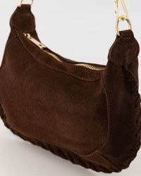 Tas Helin suede donkerbruin - Bij Keesje - Bij Keesje - tas