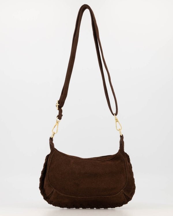 Tas Helin suede donkerbruin - Bij Keesje - Bij Keesje - tas